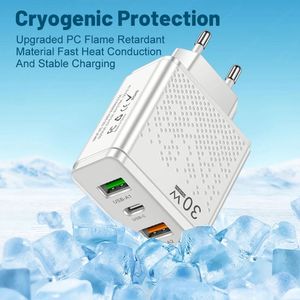 3 Usb Port Wall Charger <b>Adapter</b> 30W USB Type C Fast Charging <b>EU</b> US <b>Plug</b> - Product Image 2