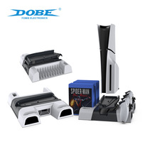 Support de charge multifonctionnel en ABS avec refroidissement pour /Slim/Pro, station de charge avec rangement pour disques de jeu et ventilateur, accessoire de jeu