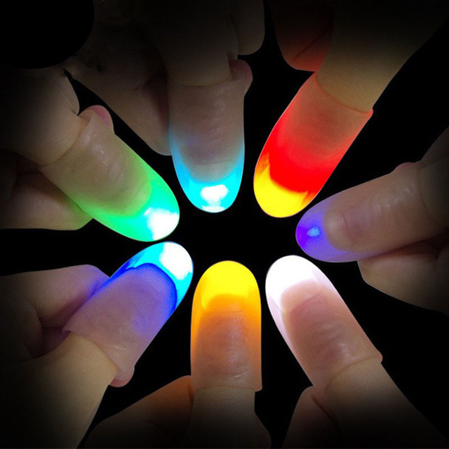 Hot Selling Wholesale PVC LED Lithium Battery Glowing Finger Cots Lights Toy for Bar Party Props Decoration