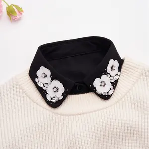 New Product Hand Sewn Pink Peach Blossom Removable Detachable Matching Shirt Fake Collar