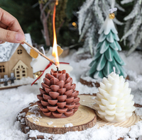 Handgefertigte Zylindrische Sojawachs-Duftkerzen im Kiefern-Stil mit 6-8 Stunden Brenndauer für Weihnachten, Ostern, Erntedankfest, Zuhause/Büro