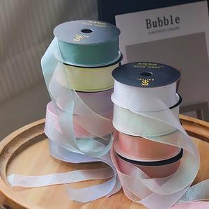 Ruban fin réfléchissant coloré en gaze de neige à effet sirène irisé de 2,5 cm, accessoires pour <span class=keywords><strong>cheveux</strong></span>, emballage cadeau, fleur à main - Product Image 1