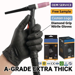 Extra Thick 10 Mil Nitrile <strong>Gloves</strong> Soft Waterproof Powder-Free Latex-Free High Elasticity Raised Diamond Grip Disposable Durable - Product Image 1