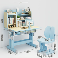 Nouveau bureau d'étude pour enfants avec fonction d'écriture et d'assemblage pour les élèves du primaire, ensemble bureau et chaise réglables pour la maison et la salle de classe