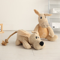 Écologique Durable Mignon Animal En Forme De Chien En Peluche Jouet À Mâcher Imitation Lin Coton Corde Style Classique Interactive Mouvement Jouet