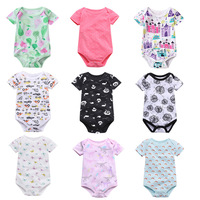 Combinaison pour bébé unisexe en coton respirant Guai Premium, motif floral, pyjama pour nourrissons, été, pour 3-24 mois
