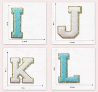 Patchs de Lettres à Paillettes en Chenille, 26 Pièces, Patchs Décoratifs Brodés pour Vêtements, Chapeaux, Veste, Jeans