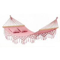 Hamac double en bois moderne et confortable pour l'extérieur, avec coussin, pour salon et chambre à coucher