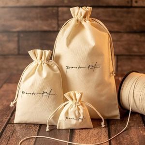 Promotion Cotton <b>Drawstring</b> <b>Pouch</b> Customized Cotton Canvas Fabric Dust <b>Pouch</b> Recycle Organic Cotton <b>Drawstring</b> Bag - Product Image 2