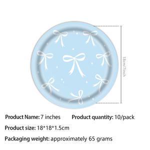 Utensilios de fiesta de cumpleaños con tema de lazo azul, decoraciones de pared y cartel de feliz cumpleaños, agrega Ambiente y diversión con bandera para tirar del arco - Product Image 6