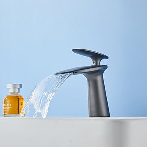 Grifo de lavabo tipo <span class=keywords><strong>cascada</strong></span> para baño, monomando, de un solo orificio, de latón macizo, con válvula de cerámica contemporánea - Product Image 2