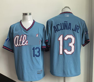 Camiseta de Hombre del Estadio Atlanta City Connect 2026, Número 13 # Acuna Jr 23 # Harris 27 # Riley 28 # Camiseta de Béisbol Americana Cosida Olson 10Jones - Product Image 2