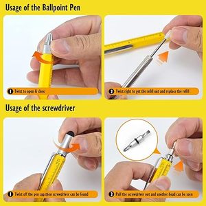 Artículo de Venta caliente 6 en 1 Herramienta de metal Bolígrafo Escala Regla Destornillador Multifunción Tech Engineer Pen - Product Image 2