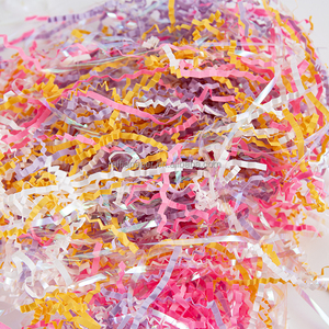 Remplissage en <span class=keywords><strong>papier</strong></span> froissé recyclé, herbe <span class=keywords><strong>de</strong></span> raphia multicolore pour boîte cadeau et emballage décoratif - Product Image 6