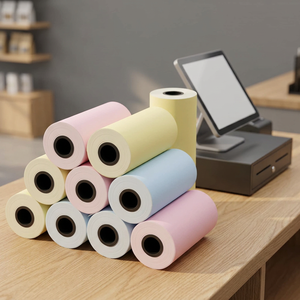 Rouleau de papier thermique blanc personnalisé pré-imprimé King-color 57x40mm/80x80mm 70g/55g pour caisse enregistreuse - Product Image 4