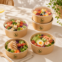 Couvercle de bol alimentaire en papier jetable, résistant à la graisse, compatible micro-ondes, écologique, biodégradable, recyclable – Marché mondial à volume élevé