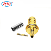 Precio de fábrica 50 Ohm SMA Hembra Jack Bulkhead Crimp para RG174 RG316 LMR100 Cable de BJR-100 de 21, Conector coaxial RF