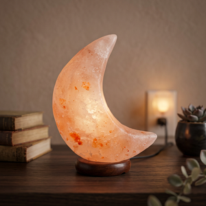 Wholesale Beautiful Handcrafted with Dimmer <b>Switch</b> Carved Technique High Quality Himalayan <b>Pink</b> Crystal Salt Moon Shaped Lamp - Product Image 1