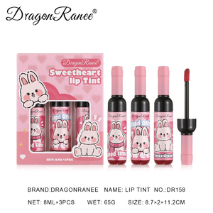 Dragon Ranee Set <span class=keywords><strong>di</strong></span> 3 Lucidalabbra a Forma <span class=keywords><strong>di</strong></span> Bottiglia <span class=keywords><strong>di</strong></span> Vino Rosso, Tinta <span class=keywords><strong>Labbra</strong></span> Non Appiccicosa, Idratante, Rossetto Liquido Cartoon - Product Image 2