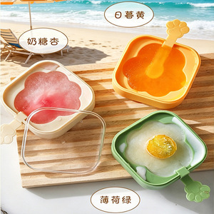 Moldes de silicona para helados, de grado alimenticio, fáciles de desmoldar, molde para paletas de helado caseras con tapa y cuchara - Product Image 1