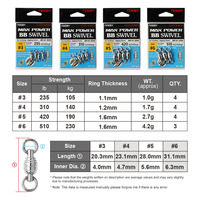 Max Power BB Swivel pour la pêche au lancer ou au jigging avec anneau solide soudé en acier inoxydable de haute qualité