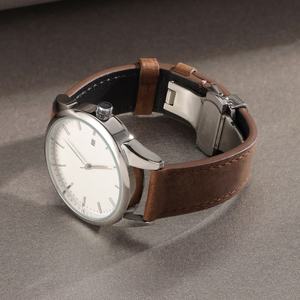 Wholesale Genuine Leather Stainless Steel Watch <b>Strap</b> 18-24mm Universal Retro Butterfly Buckle Quick Release Watch Band - Product Image 4