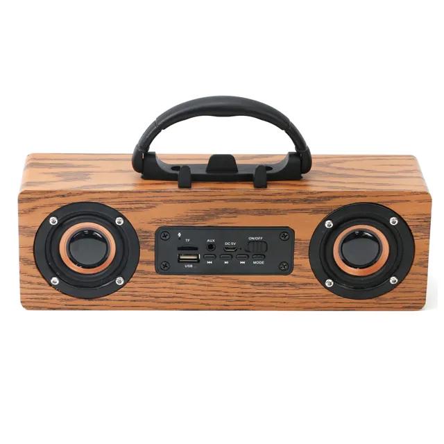 New Retro Radio Receiver Portable Mini Wood FM SD MP3 Radio Stereo Bluetooth Radio Speaker