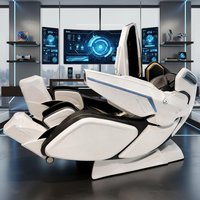 Fauteuil de massage intelligent robotisé pliable GuoWei à gravité zéro pour tout le corps, avec physiothérapie infrarouge, batterie au lithium et revêtement en cuir moderne