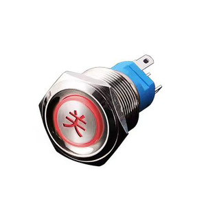 19mm kim loại đẩy nút chuyển đổi 3A IP67 250V LED tự khóa tự đặt lại không thấm nước Tròn Nút nguồn cho xe ô tô mới - Product Image 1