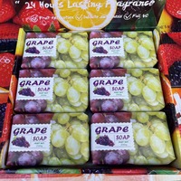 Sabun Mandi Terjangkau 200g, Sabun Portabel Aroma Buah Pekat dengan Bunga, Sabun Beraroma Anggur