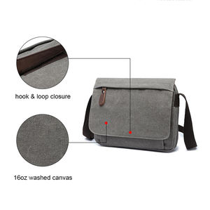 Sac à bandoulière personnalisé en toile pour voyage en plein air, léger, pour étudiants, quotidien, bandoulière croisée, sac messager pour homme, logo OEM - Product Image 2