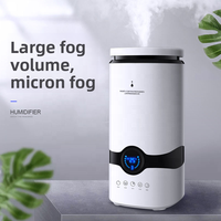 Humidificateur ultrasonique portable en plastique avec humidistat et diffuseur d'huiles essentielles à installation centrale pour usage domestique