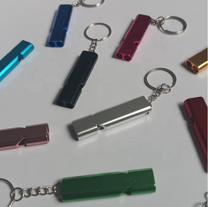 批发双音生存口哨钥匙扣-铝合金户外野营徒步紧急安全钥匙圈 - Product Image 3