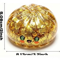 Jouet anti-stress souple en forme de boulette en feuille d'or avec boîte de cuisson vapeur