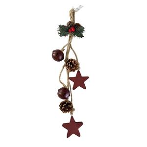 Guirlande de porte avec pommes de pin, clochettes et étoiles 5x5cm H 50cm - Product Image 1