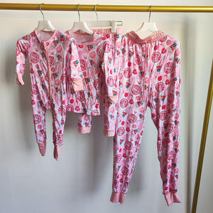 Conjuntos de Pijamas de Bambú Personalizados para Mamá e <span class=keywords><strong>Hija</strong></span>, Conjunto de 2 Piezas para Bebé con Cierre, Pantalones Deportivos para Mujer, Conjuntos Combinados de Bambú para Mamá e <span class=keywords><strong>Hija</strong></span> - Product Image 1