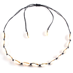 สร้อยคอทำมือจากด้ายฝ้ายเปลือกหอยธรรมชาติ เปลือกหอยขนาดใหญ่ ปรับความยาวได้ สร้อยคอคล้องไหปลาร้า สไตล์เรโทรศิลปะ - Product Image 5