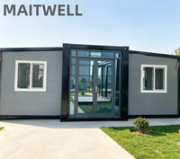 Maisonnette préfabriquée, maison conteneur préfabriquée pour stockage extérieur, unités de logement pliables détachables préfabriquées, unités de logement extensibles en acier