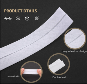 Hot bán màu trắng gấp đôi thiên vị ràng buộc băng cho may seaming ràng buộc hemming đường ống quilting - Product Image 4