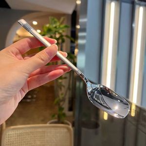 Stainless Steel Square Head Spoon Large Size Food Grade For Kids Baby Dining - Product Image 3