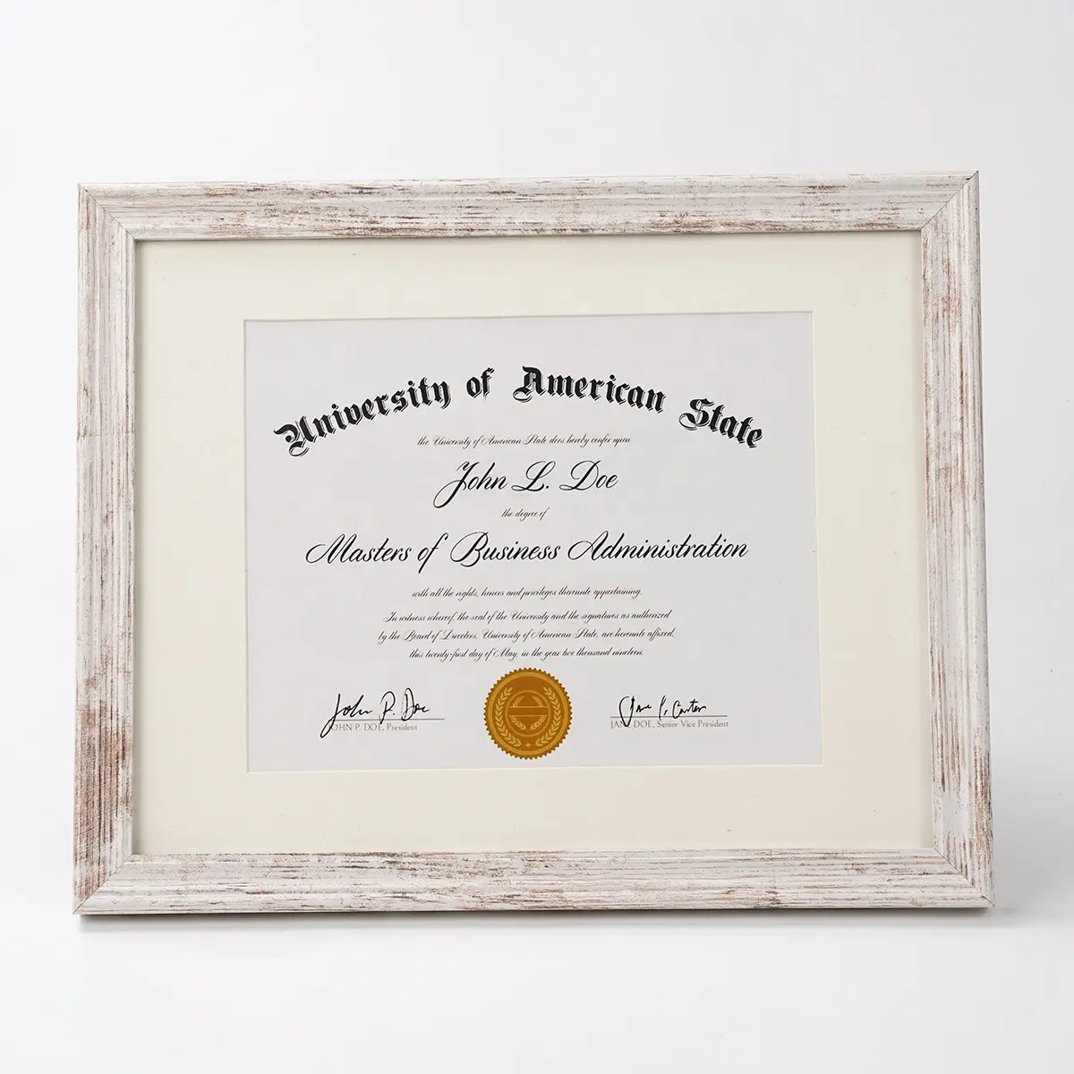 A4 New Design Creative Custom Distressed Cheap MDF Wood Document Diploma Certificate Award Picture Photo Poster Frame