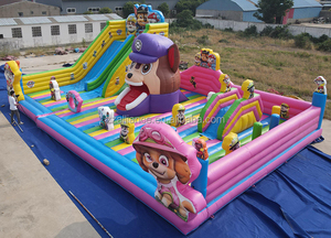 Grande castello gonfiabile buttafuori casa con scivolo zampa di cane di pattuglia cartone animato commerciale noleggio OEM fornitura di fabbrica - Product Image 3