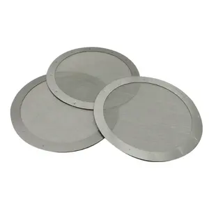 50 100 150 200 micron stainless steel metal mesh disk etched filter disc for coffee maker