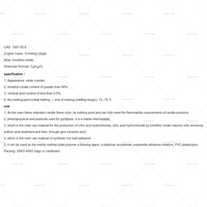 Approvisionnement d'usine : Triméthyl citrate / Esters triméthyliques d'acide citrique (CAS 1587-20-8) - Product Image 2