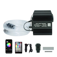 Kit de plafonnier LED à fibres optiques scintillantes 12W RGBW 2 en 1 avec effet étoile filante, IP44, commande par application/télécommande pour voiture ou maison