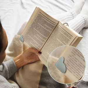 Cute Heart-Shaped Reusable Durable PU Leather <b>Bookmarks</b> Letterpress Printed Multi-Color Book Corner Protection Page Markers - Product Image 2