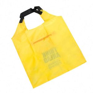 Sacs fourre-tout promotionnels personnalisés en polyester 210D pliables, réutilisables et recyclables avec logo - Product Image 3