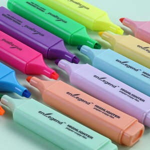 Trường học và văn phòng sinh thái mắt-bảo vệ huỳnh quang kẹo màu sắc phẳng vuông Shaped Highlighter Pen Set với logo của khách hàng - Product Image 5