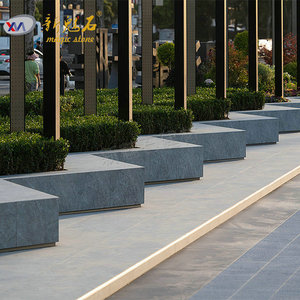 Nuevos Materiales de Construcción en Piedra, Banco de Terrazo GRC para Exteriores, Asiento para Parque, Blanco Gris, Personalizable, Impermeable, Duradero, Banco para Paisajismo - Product Image 2