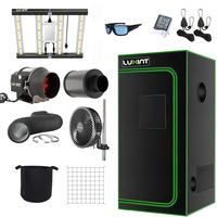 Kit complet de serre de culture intérieure LUXINT 2.7x2.7 tout-en-un pour 3 plantes avec barre LED de culture de 240 W et système de ventilation à conduit de 4 pouces